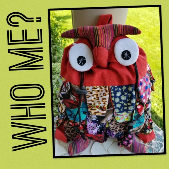 Who Me? Red 🦉 Owl Backpack Bag - Picture 5 of 5
